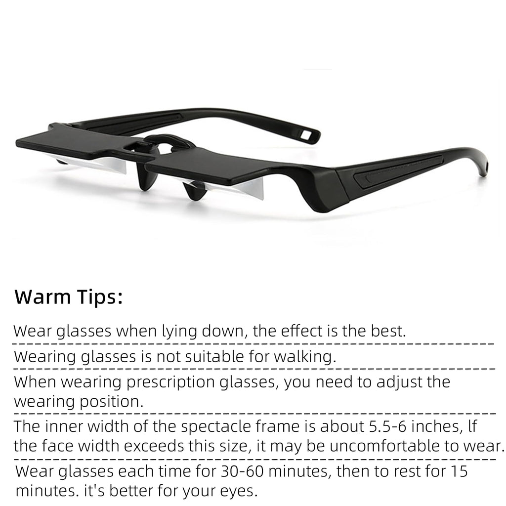 CHANGAR Prism Glasses Light-weight Lazy Glasses Horizontal Reading Spectacles 90° Vision Neck Protection Prism Glasses for Bedridden Lying Down Reading and Watching TV/Mobile Phone in Bed
