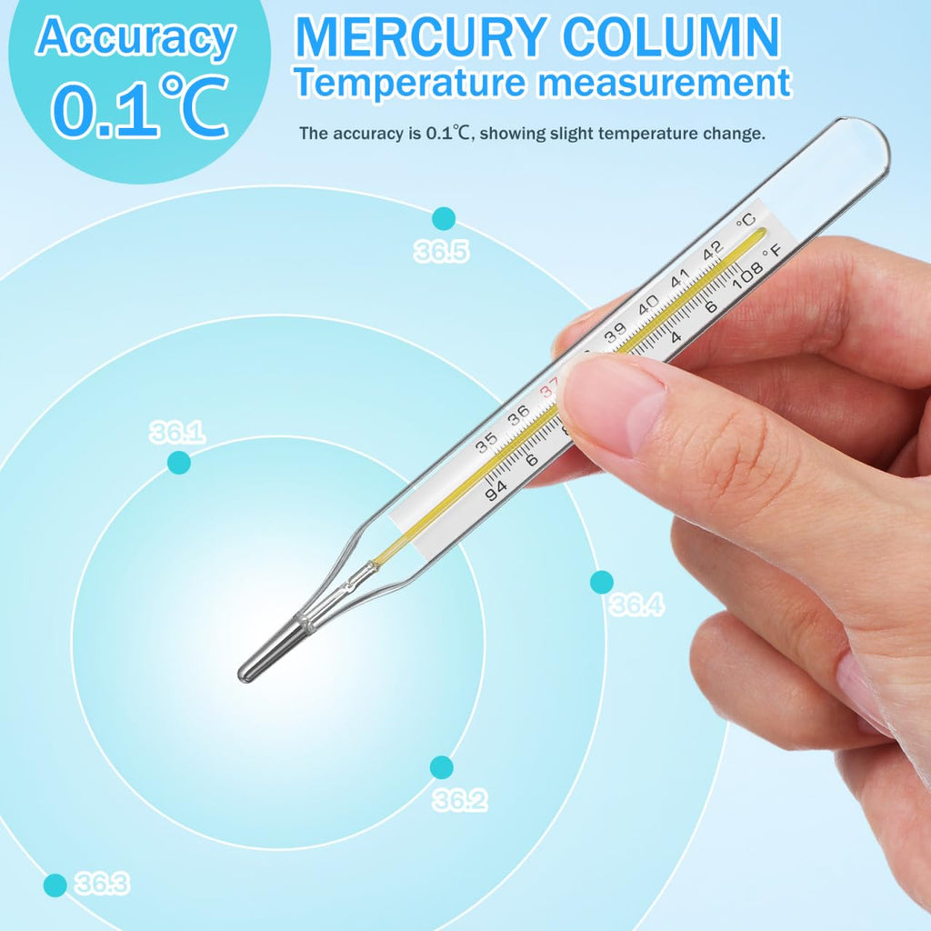 2Pc Glass Oral Temperature Adult: Free Clinic Armpit Fast Reading Fever Indicator