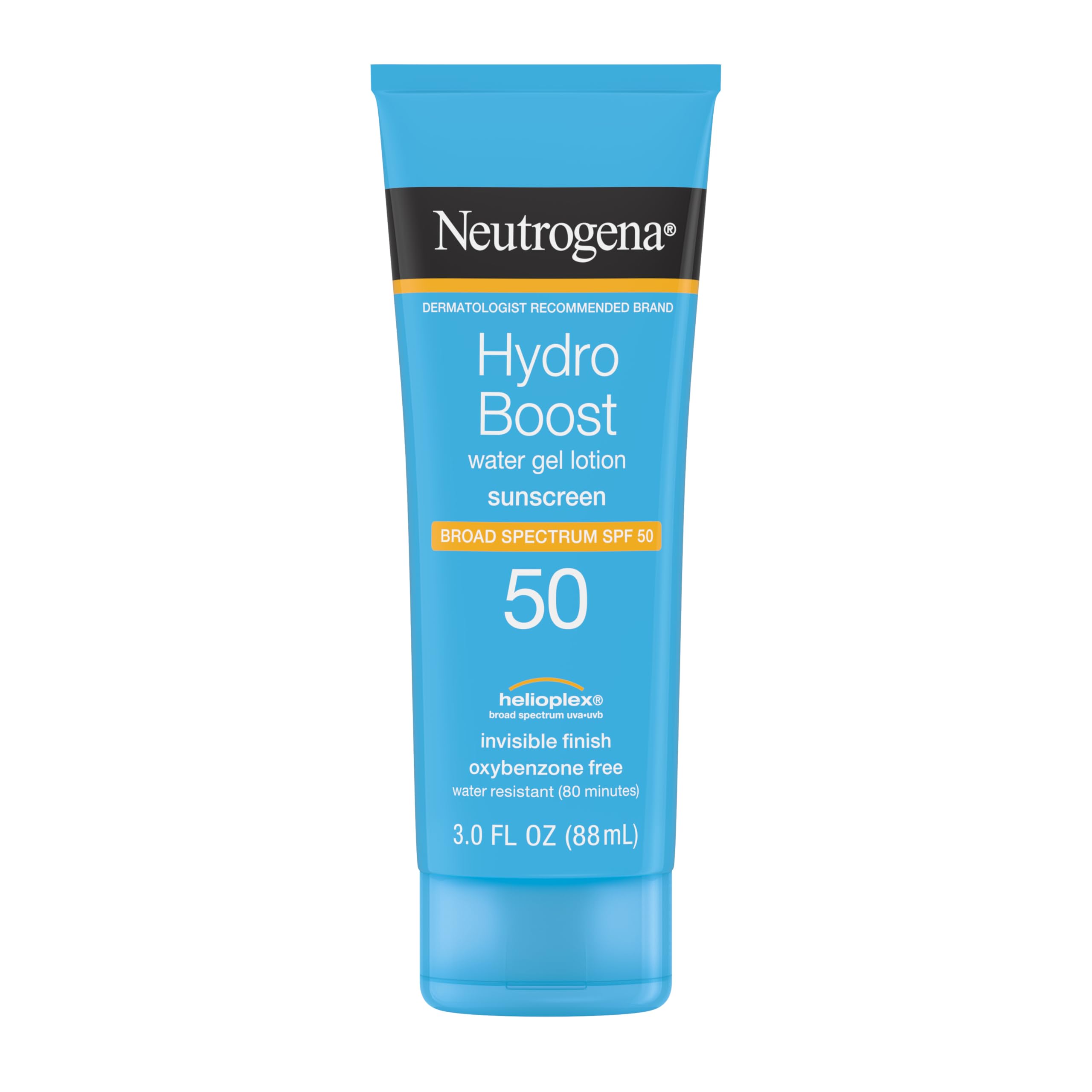 Neutrogena Hydro Boost Water Gel Sunscreen SPF 50, 3 fl oz | Face & Body Sunscreen Lotion, Hydrating, Water-Resistant, Non-Greasy, Broad Spectrum, Lightweight Moisturizer