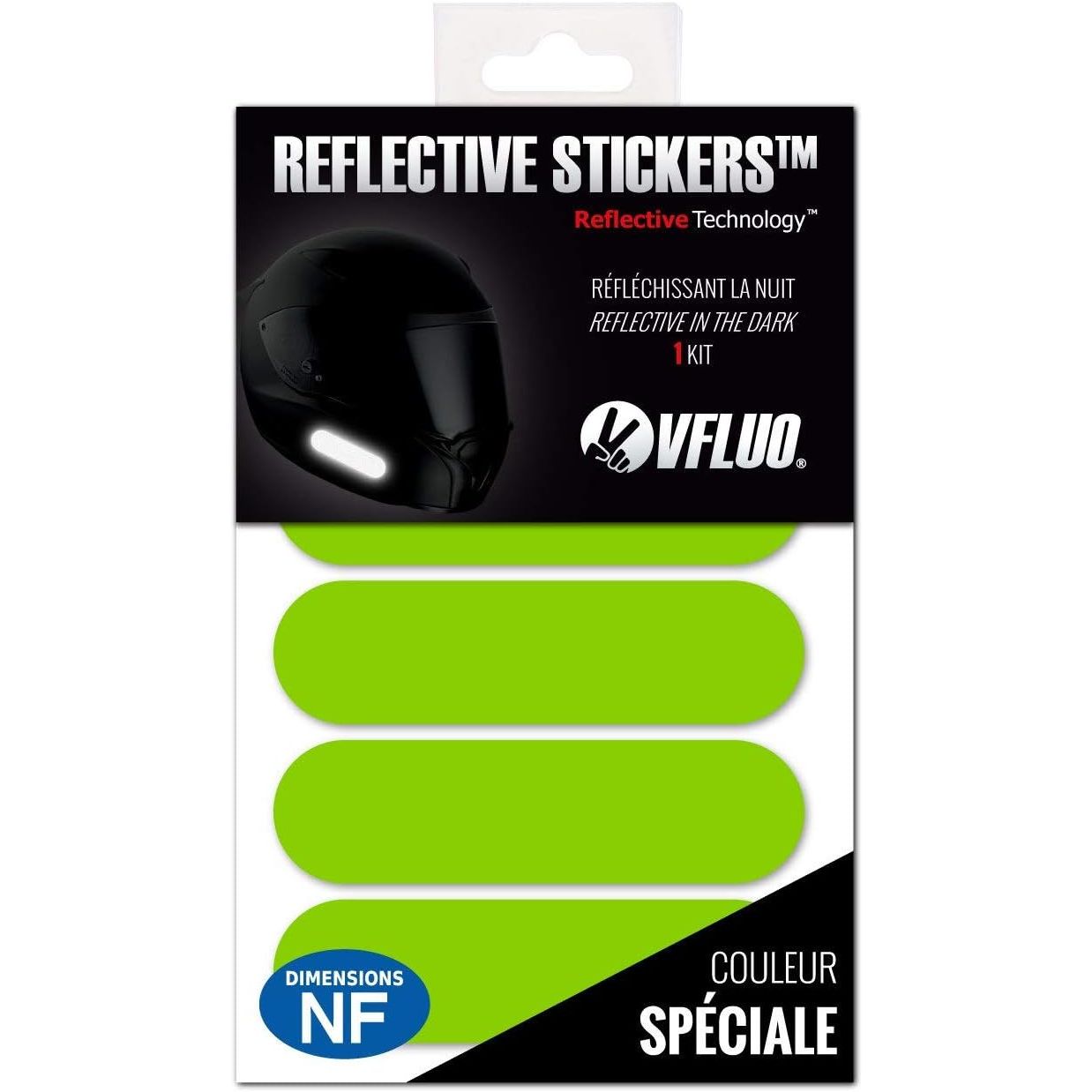 Buy now VFLUO - Kit 4 Retro Reflective Stripes Stickers for Mortorcyle Helmet - Stickers Approved to FR Dimension - High Visibility, 3M™ Technology - Discreet and design - Maximum Grip 1 kawasaki Green at indiglob india