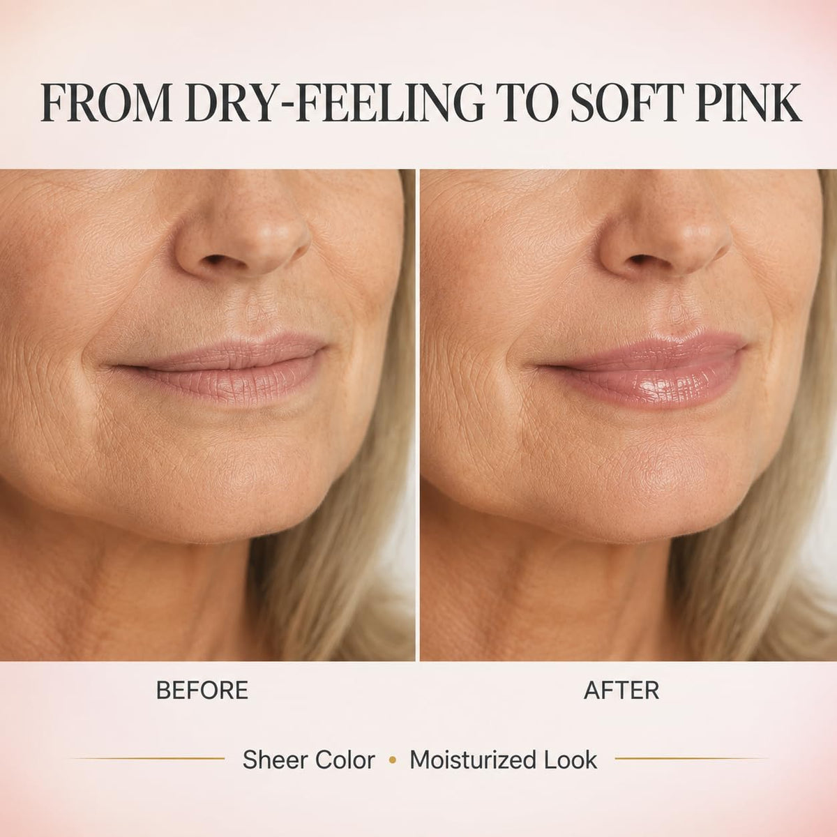 Clear pH-Adaptive Lip Color for Mature Lips