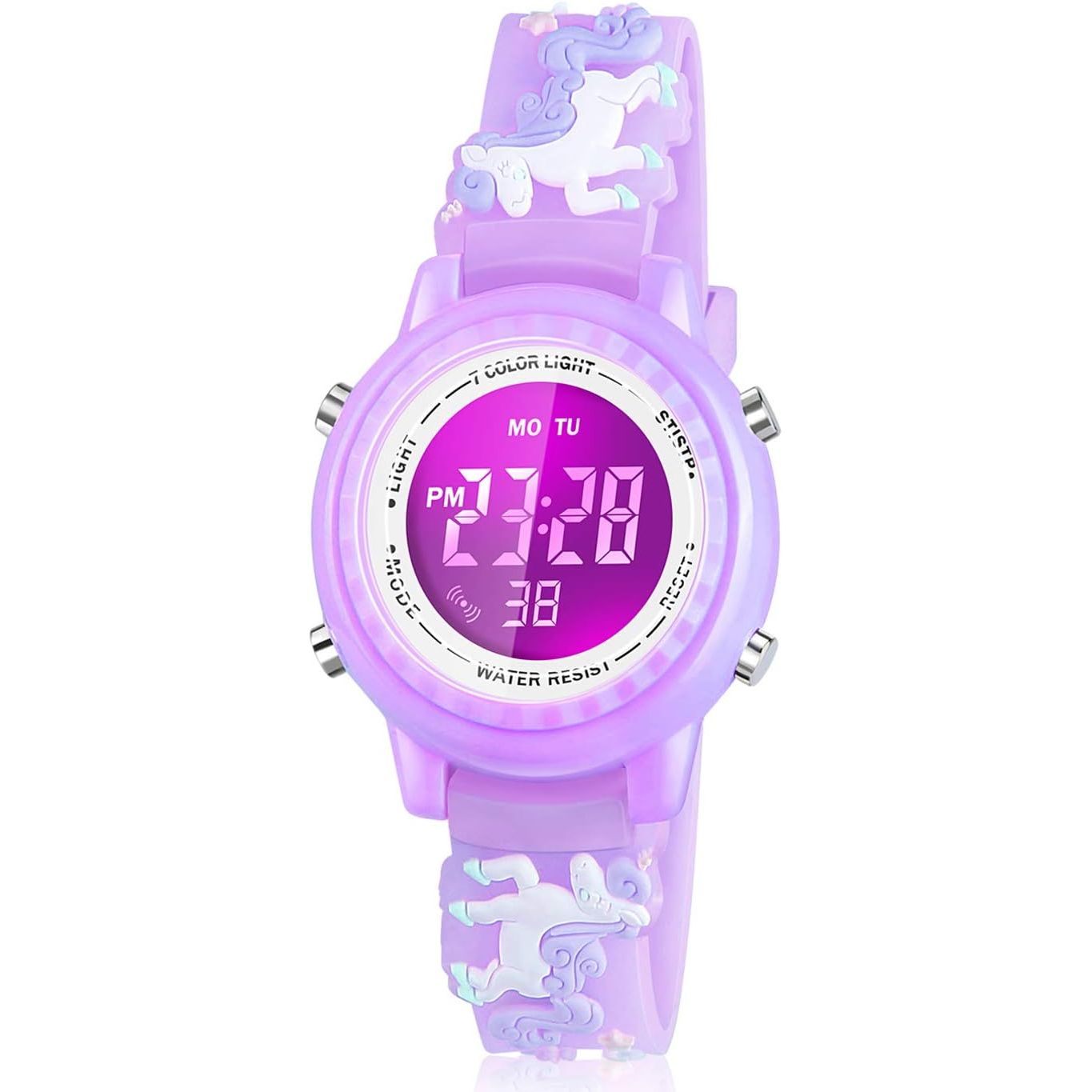 Buy now Waterproof LED Kids Watches with Alarm - Kids Toys Gifts for Girls Age 3-10 Unicorn Purple at indiglob india