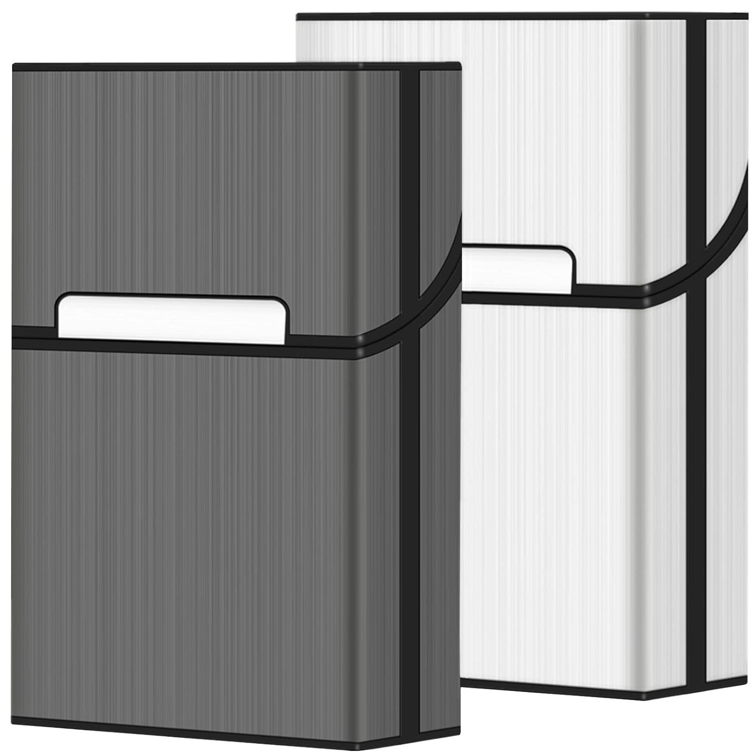 Buy now roygra Cigarette Case (2 Pack), Magnetic Switch 20pcs Cigarette Holder Case for Men Women, Cigarettes Smoking Accessories, Metal and Plastic Box for Smoke (Blue + Rosegold, 85mm King Size) 85mm King Size Gray+Silver at indiglob india