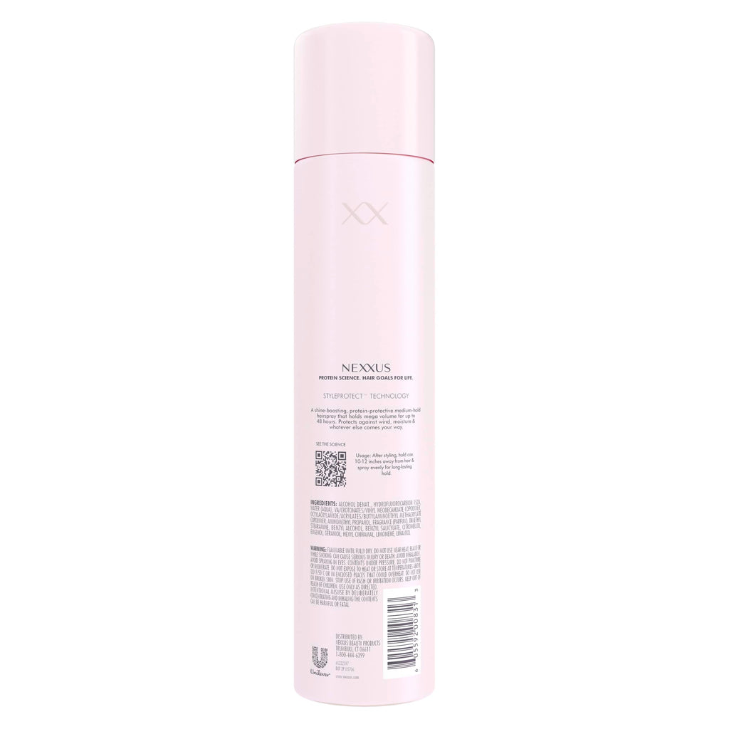 Nexxus XXL Volume Hairspray Medium Hold & Humidity Protection 10 oz | For flat hair - delivers 48 hour volume and flexible hold with shine and humidity protection.