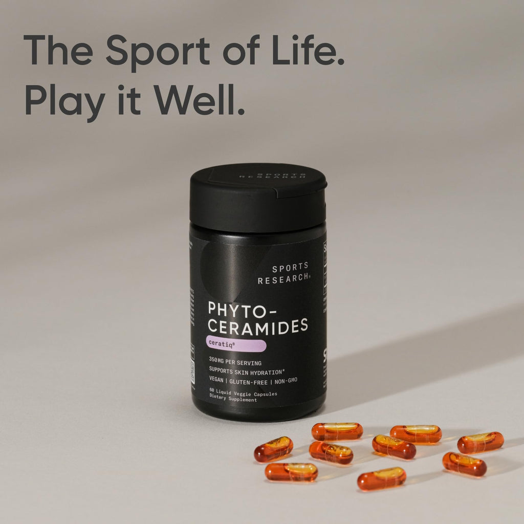 Sports Research® Phytoceramides 350mg w/Ceratiq®, 60 Liquid Caps | Plant-Derived Ceramides for Beauty from Within Skin Hydration | Non-GMO, 60 Servings