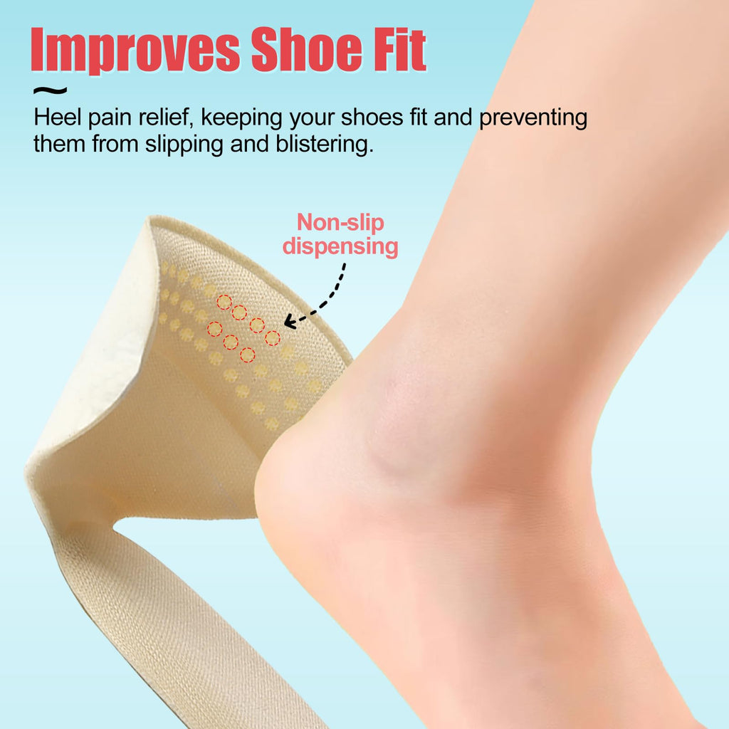 PHIXBEAR Heel Pads for Too Big & Loose Shoes, Heel Pain Relief, 4 Pairs