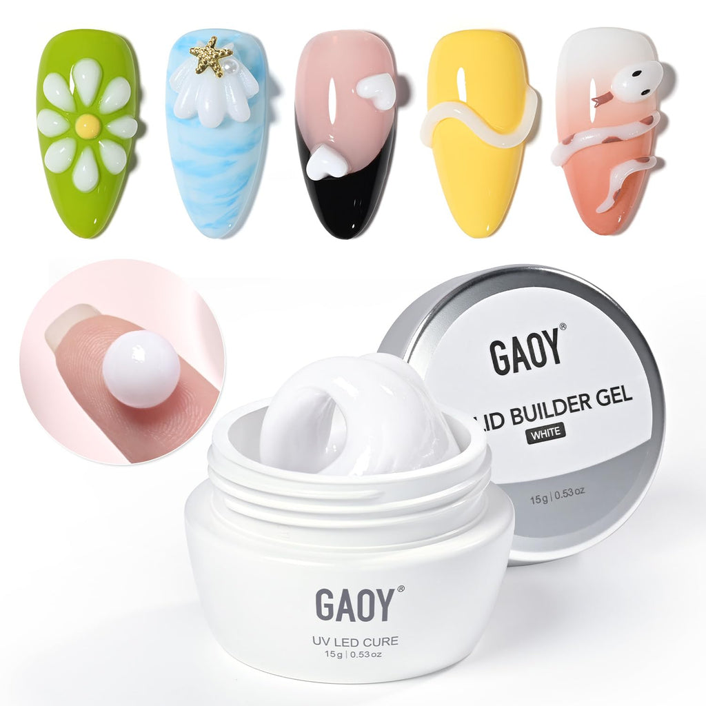 GAOY Clear 3D Sculpting Gel for Nail Art, 15g Solid Builder Gel | Non-Sticky Hard for Carving Molding and Building