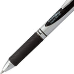 Pentel Energel 0.7 mm RTX Retractable Black Ink Pens - Medium Point, Metal Tip Pack of 10