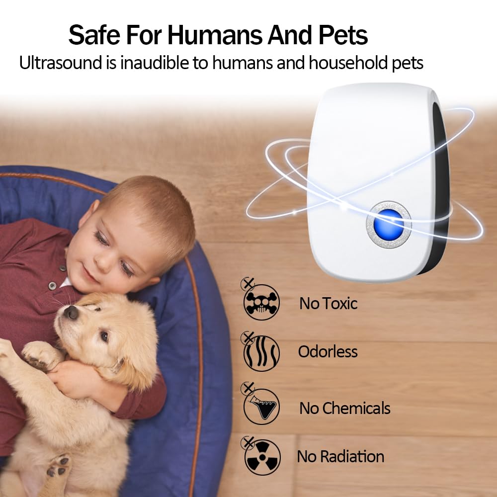 2026 Upgraded Ultrasonic Pest Control Repeller, Indoor Mouse Repellent for Rat, Mice, Rodent, Roach,Cockroach, Insect, Mosquito Electronic Plug in Pest Control 6 Packs