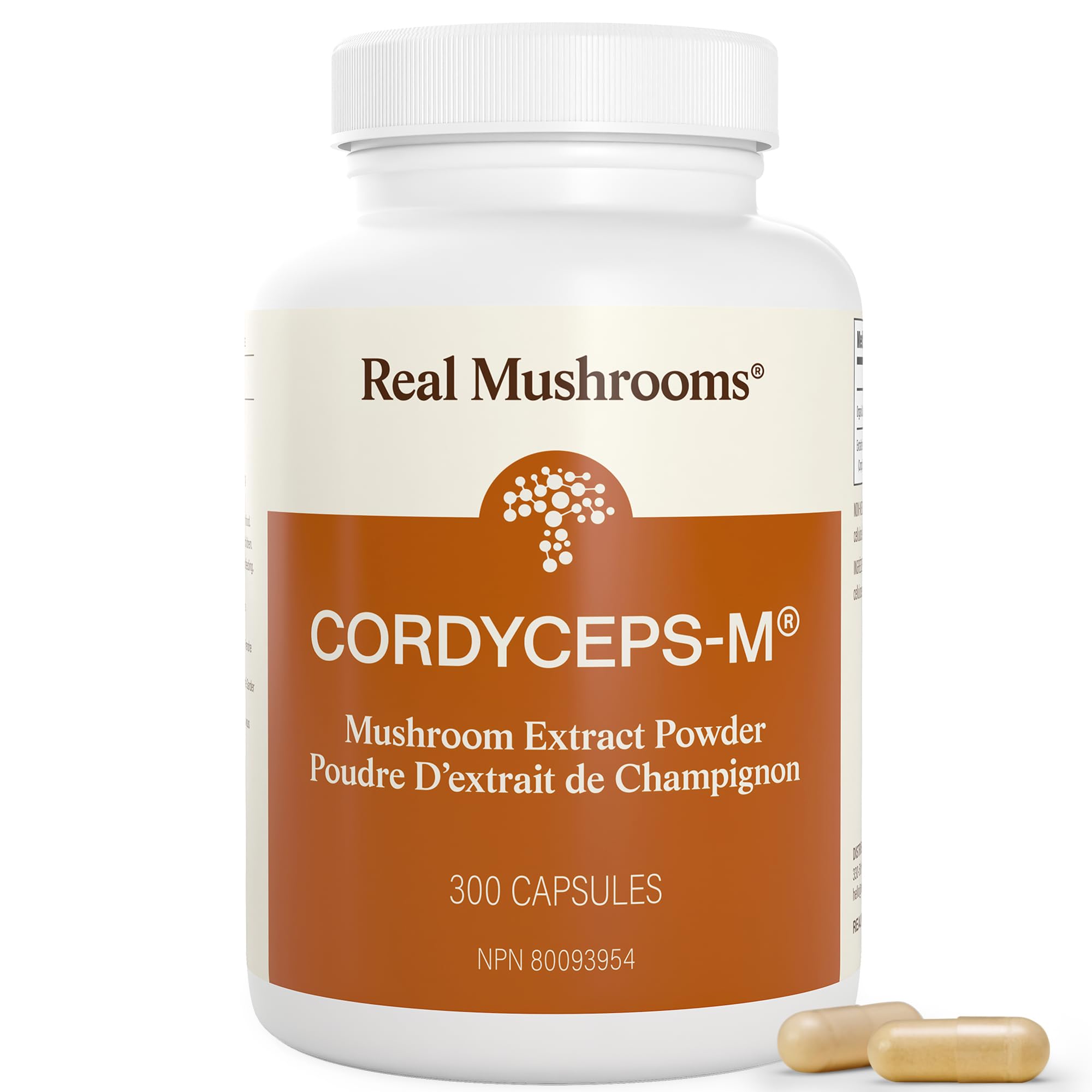 Real Mushrooms Organic Cordyceps Capsules for Energy & Performance, 300ct | Energy and Performance Support, Organic Cordyceps with Verified Beta Glucans, Vegan, Non-GMO, Mushroom Supplement