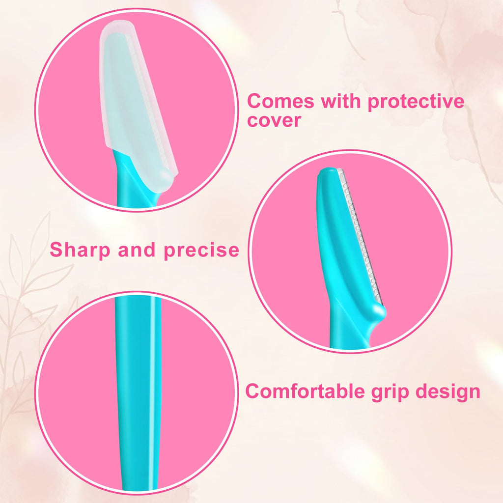 HFATMOS Eyebrow Razor, Face Razors for Women Men Multipurpose Exfoliating Face Shaver Facial Hair Removal Tools Eyebrow Trimmer with Protective Cover 12 Pcs