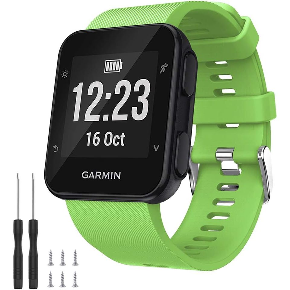 Buy now Watbro Band Compatible with Garmin Forerunner 35, Soft Silicone Watch Band Replacement Strap, for Garmin Forerunner 35 Smart Watch, Fit 5.11-9.05 Inch (130mm-230mm) Wrist Grass at indiglob india