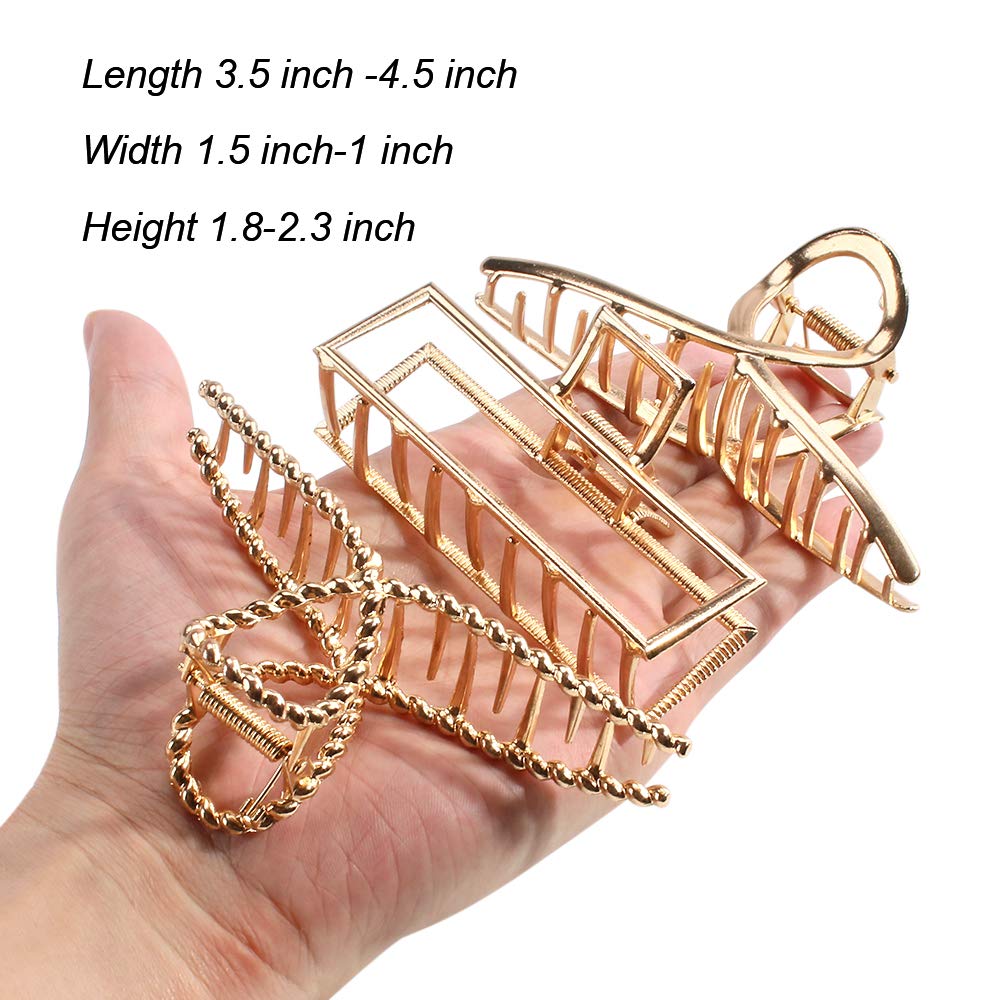Buy now ANBALA Gold Hair Clips, Metal Large Claw Clips for Thick Hair Big Jaw Clips for Hair, Butterfly Hair Clips Hair Accessories for Women at indiglob india