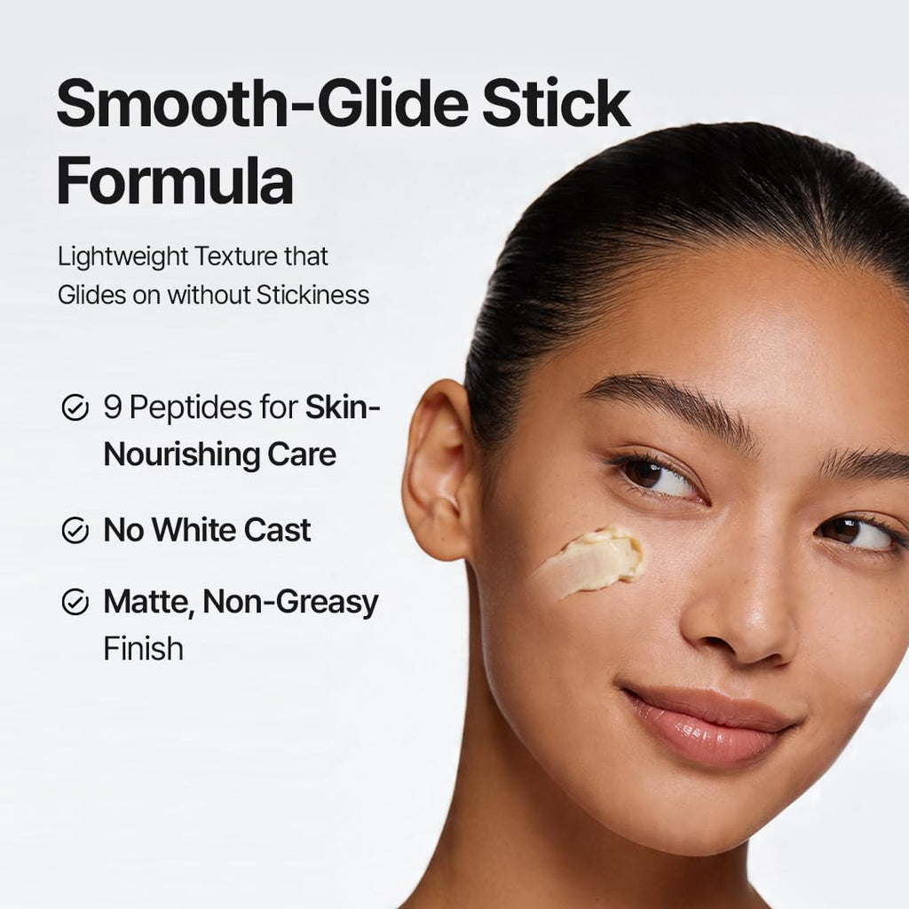 MDP+ Peptide 9 Bio Sunstick Pro | Korean Sunscreen Stick SPF 50+, Lightweight, Non-Greasy Broad Spectrum UV Protection for Face & Body