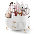 Pajiriona Makeup Organizer with Drawers, Green Skincare Organizer for Vanity, Storage Box with Handle, Large Cosmetic Display Case for Dresser, Bathroom Countertop