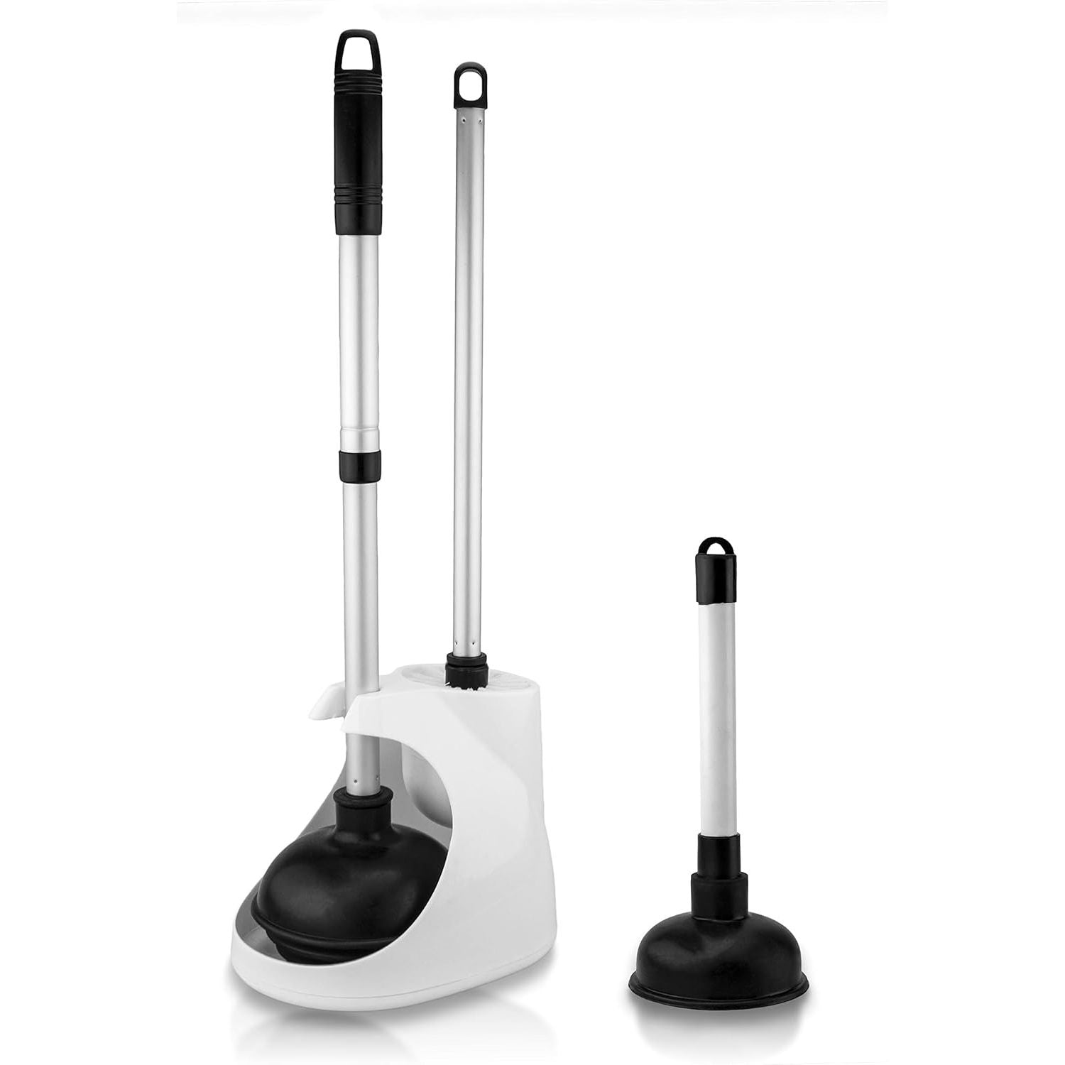 Buy now NEIKO 60166A Toilet Plunger with Patented All-Angle Design, Heavy-Duty Toilet Bowl Plunger with Aluminum Handle, Bathroom Necessity, Black, 1-Pack Set: 4 Piece Caddy Set at indiglob india