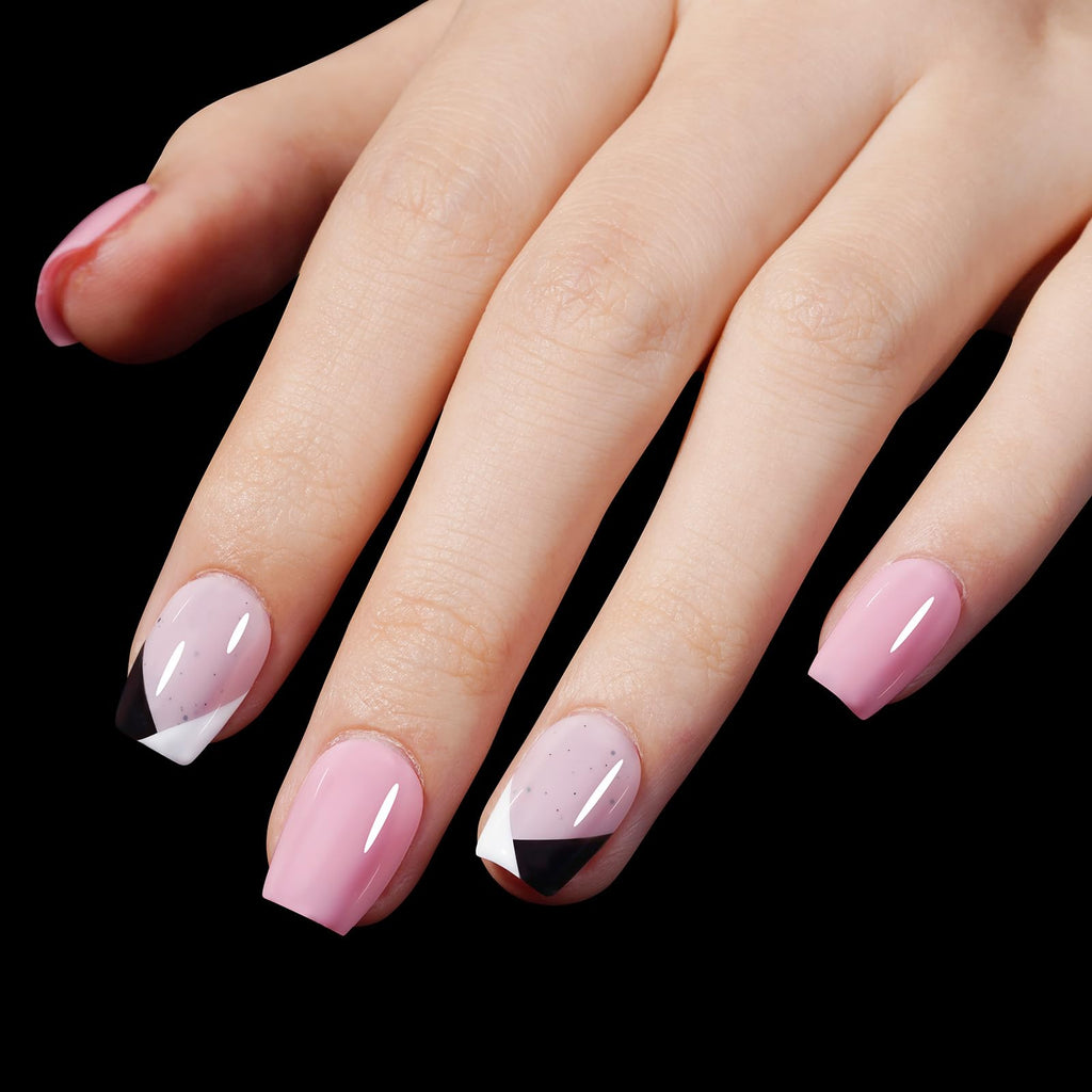 AILLSA Short Almond Nail Tips - 450PCS acrylic set featuring stylish designs for a chic, polished look. Ideal for nail art enthusiasts.