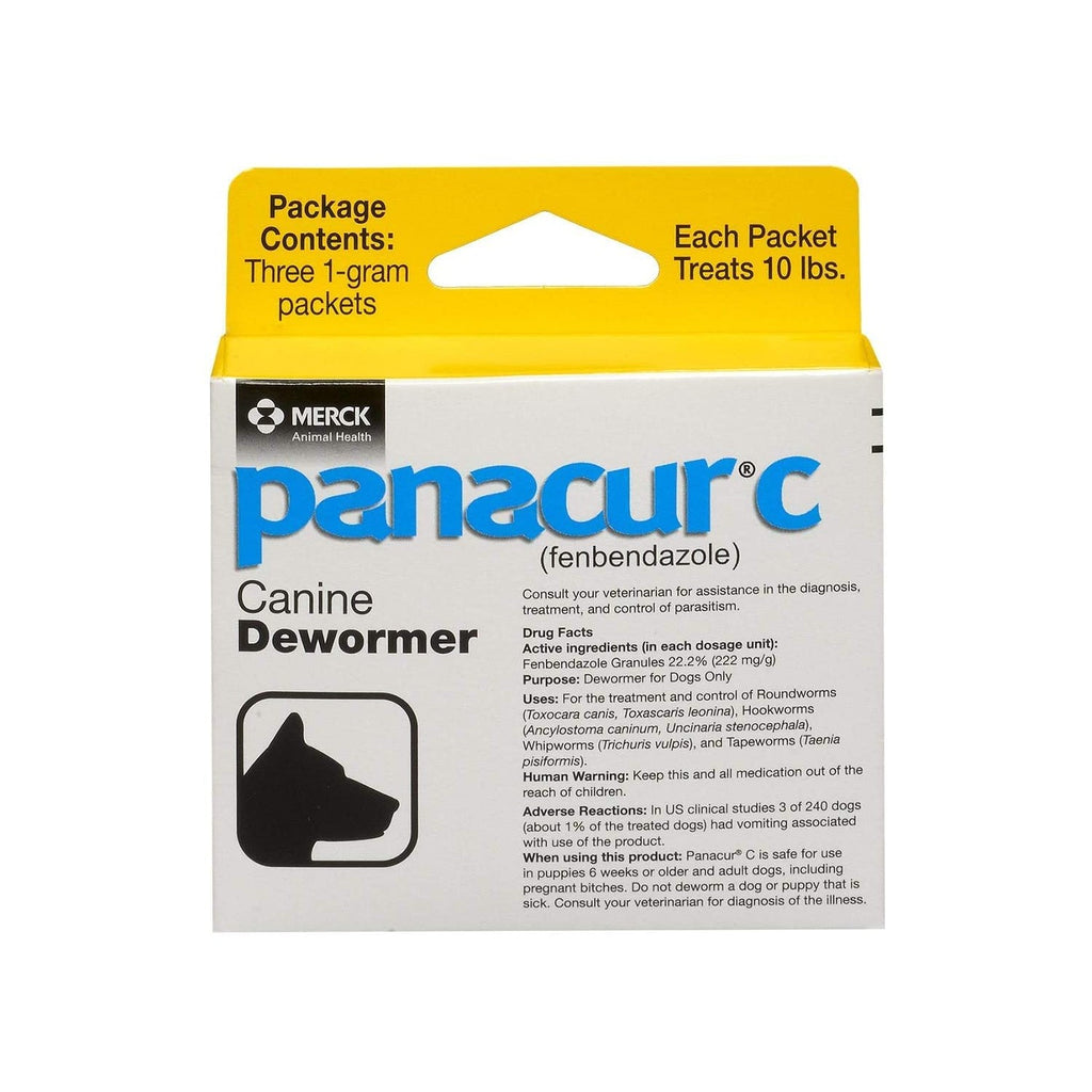 Panacur C Canine Dewormer (Fenbendazole), 1 Gram, Yellow, 3 Count (Pack of 1)
