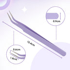 WENDY LASHES Tweezers for Eyelash Extensions, Lash Applicator Tool Purple | Precision Tip, Stainless Steel, Anti-slip Grip, Professional Grade