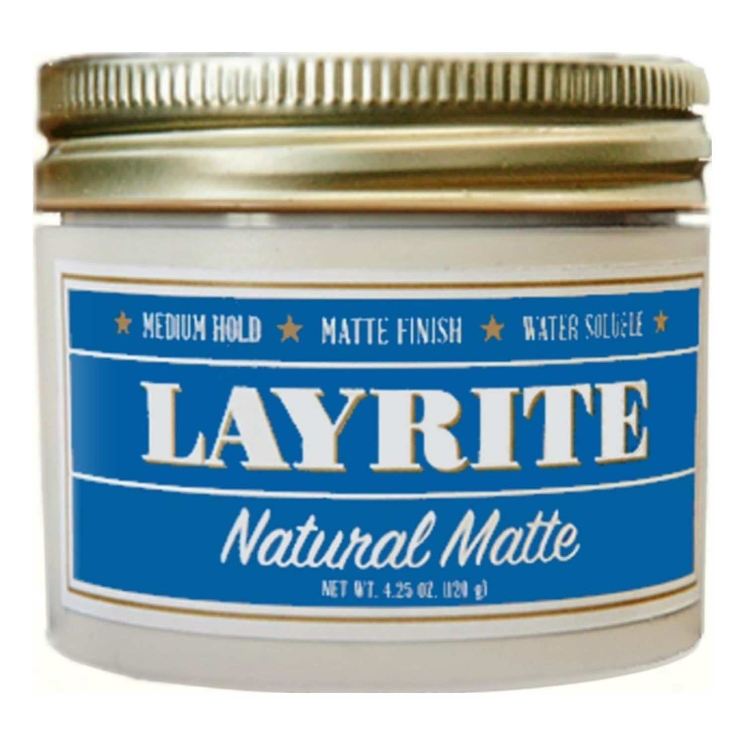 Layrite Natural Matte Cream, Basic, White, Mild Cream Soda, 4.25 Ounce