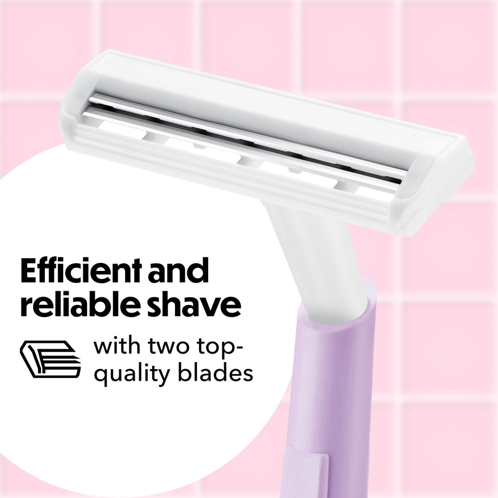 BIC Silky Touch Womens Disposable Razors, 2-Blade, Travel Covers, 40-Pack
