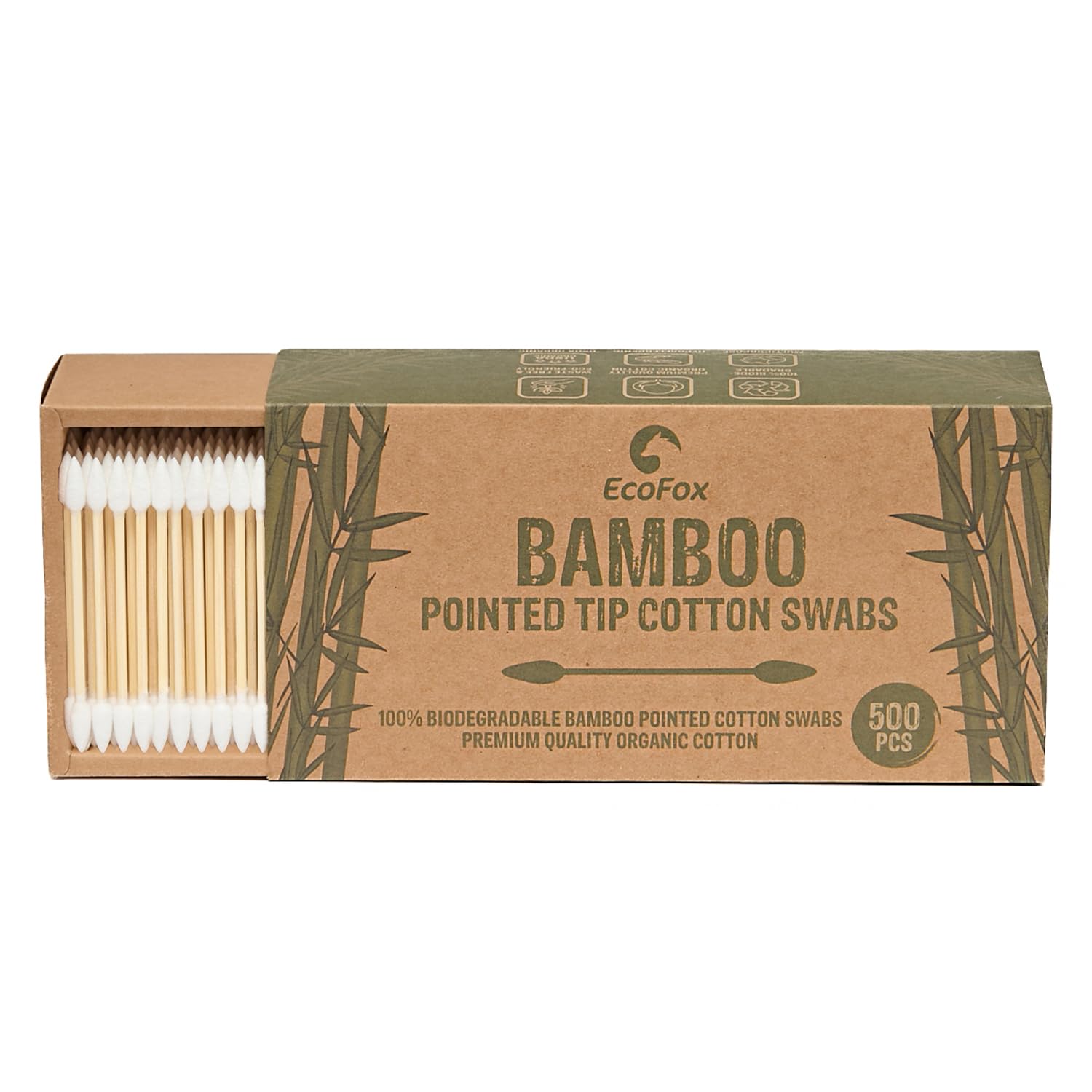 Buy now Bamboo Cotton Swabs 500 Count | Biodegradable & Organic Cotton Buds | Double Tipped Sticks | 100% Eco-Friendly & Natural | Perfect for Makeup & Nail Applications, Arts & Crafts, Removing Dust & Dirtâ€¦ Pointed 500 Count (Pack of 1) at indiglob india