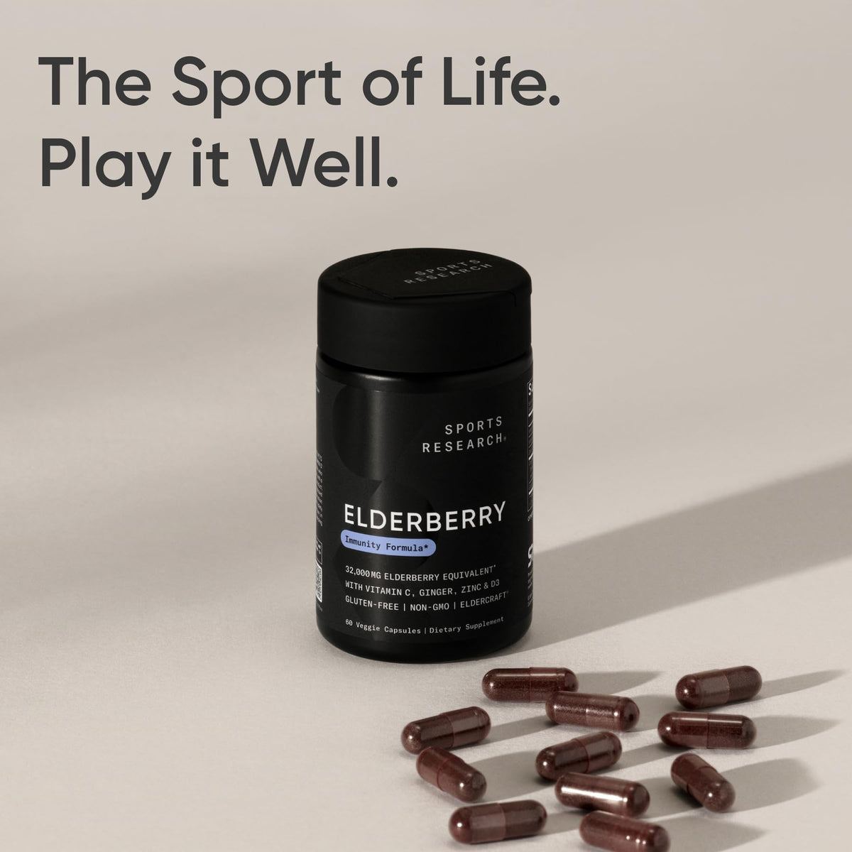 Sports Research® Elderberry Immunity Formula w/Zinc, 60 Count