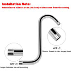 Buy now NearMoon S Shaped Shower Head Riser Arm, Shower Extender Arm with Flange, Standard 1/2" Connection- Bathroom Accessory, 10 Inch (1 Pack, Chrome) at indiglob india