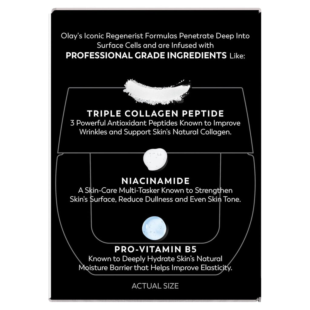 Olay Face Moisturizer, Regenerist Micro-Sculpting Facial Cream for Women - Anti-Aging, Anti-Wrinkle, Firming Skin Care - Triple Collagen Cream, Peptide Moisturizer, Hyaluronic Acid, Niacinamide, 1.7oz