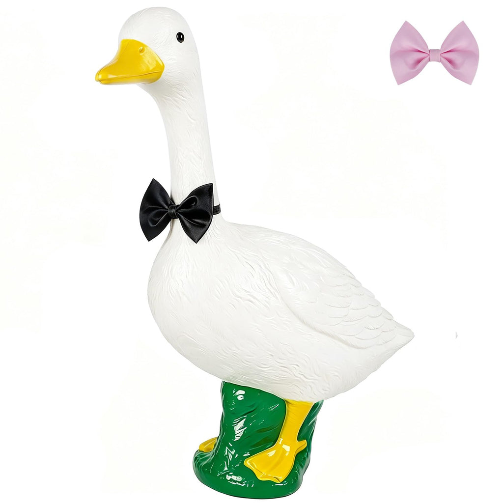 23 Inch White Large Goose Garden Statue, Plastic Geese Figurine