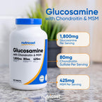 Nutricost Glucosamine 1800mg with Chondroitin & MSM, 240 Tablets, GMO-Free | 120 Servings, Gluten Free