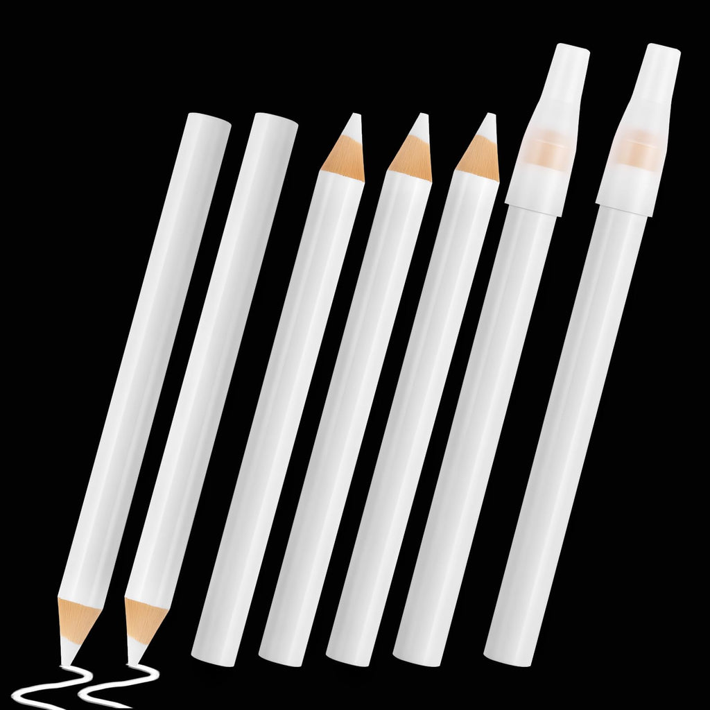 7 PCS Sewing Pencils for Fabric - Washable White Fabric Marking Pencils with Tip Caps, Ideal for Tailors, Quilting, Dressmaker & DIY Crafts (8.75cm)