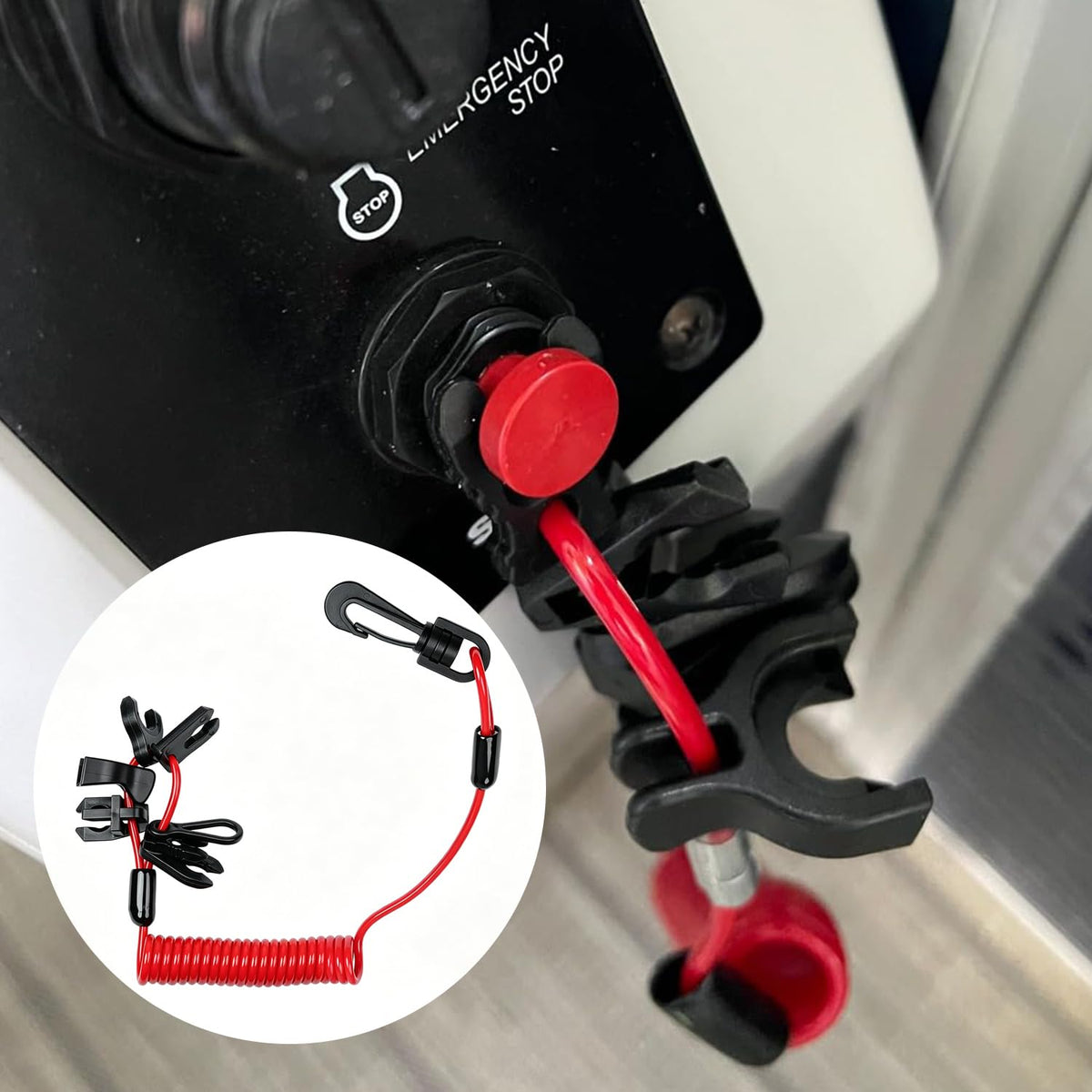 Universal Boat Safety Lanyard Kill Switch with 7 Keys