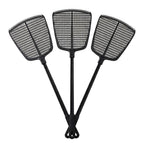 Fly Swatter for Indoors - Heavy Duty 20" Fly Swatters Multi Pack - Long Handle Plastic Manual Flyswatter Mesh Head - Black, 3 Pack
