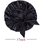 Buy now Satin Bonnet Silk for Hair Sleeping: Women Tie Bonnets Adjustable Night Cap Jumbo Size Comfortable Wide Band for Braids Curly Long Hair (Black) at indiglob india