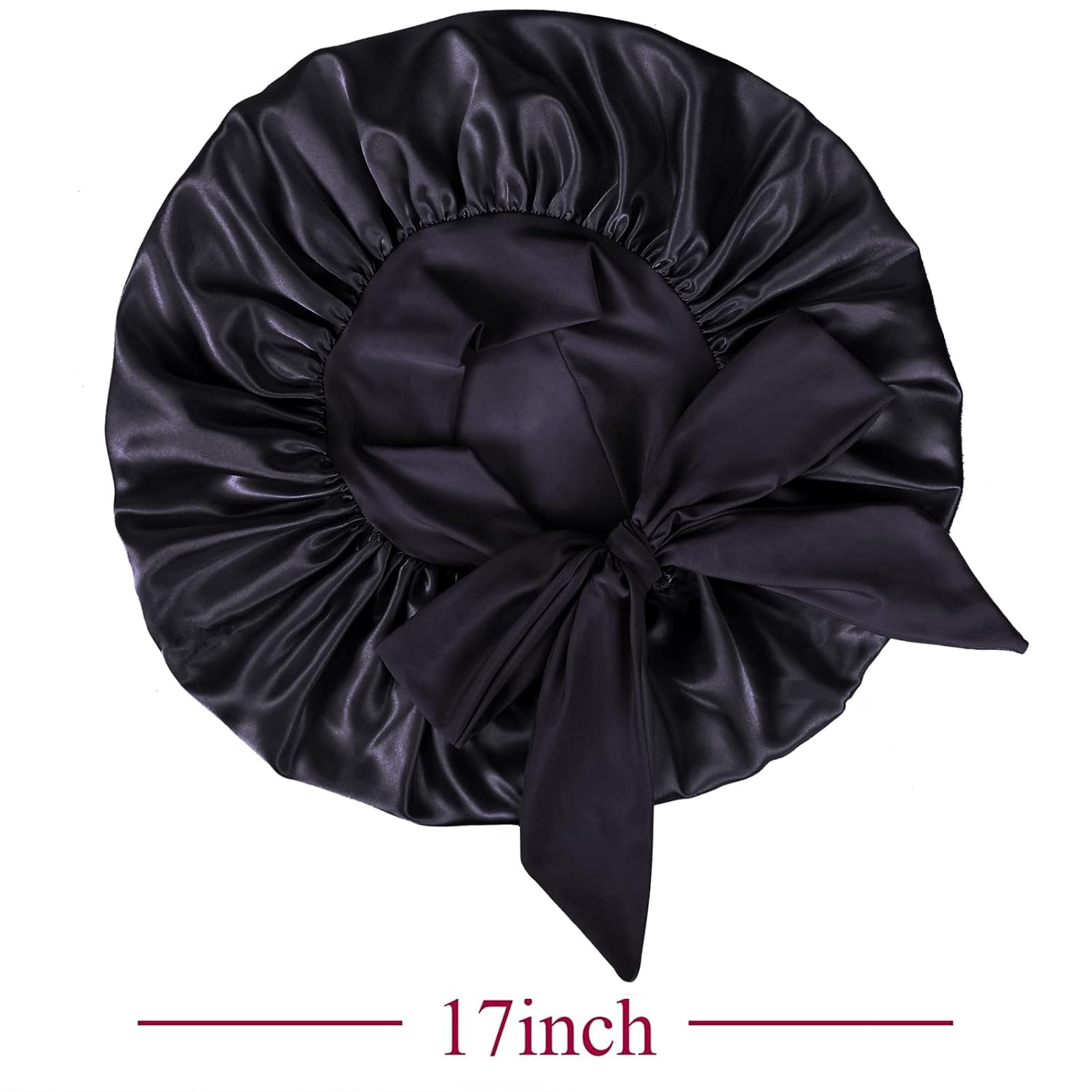 Buy now Satin Bonnet Silk for Hair Sleeping: Women Tie Bonnets Adjustable Night Cap Jumbo Size Comfortable Wide Band for Braids Curly Long Hair (Black) at indiglob india