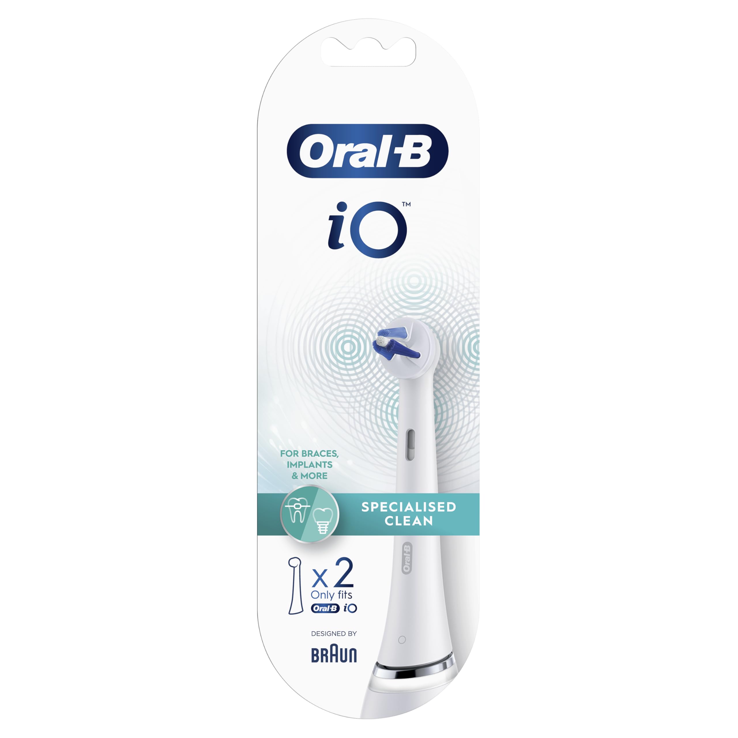 Buy now Oral-B iO Specialised Clean Electric Toothbrush Head, Precisely Angled Tufts for Deeper Plaque Removal for Hard to Reach Areas, Pack of 2, White at indiglob india