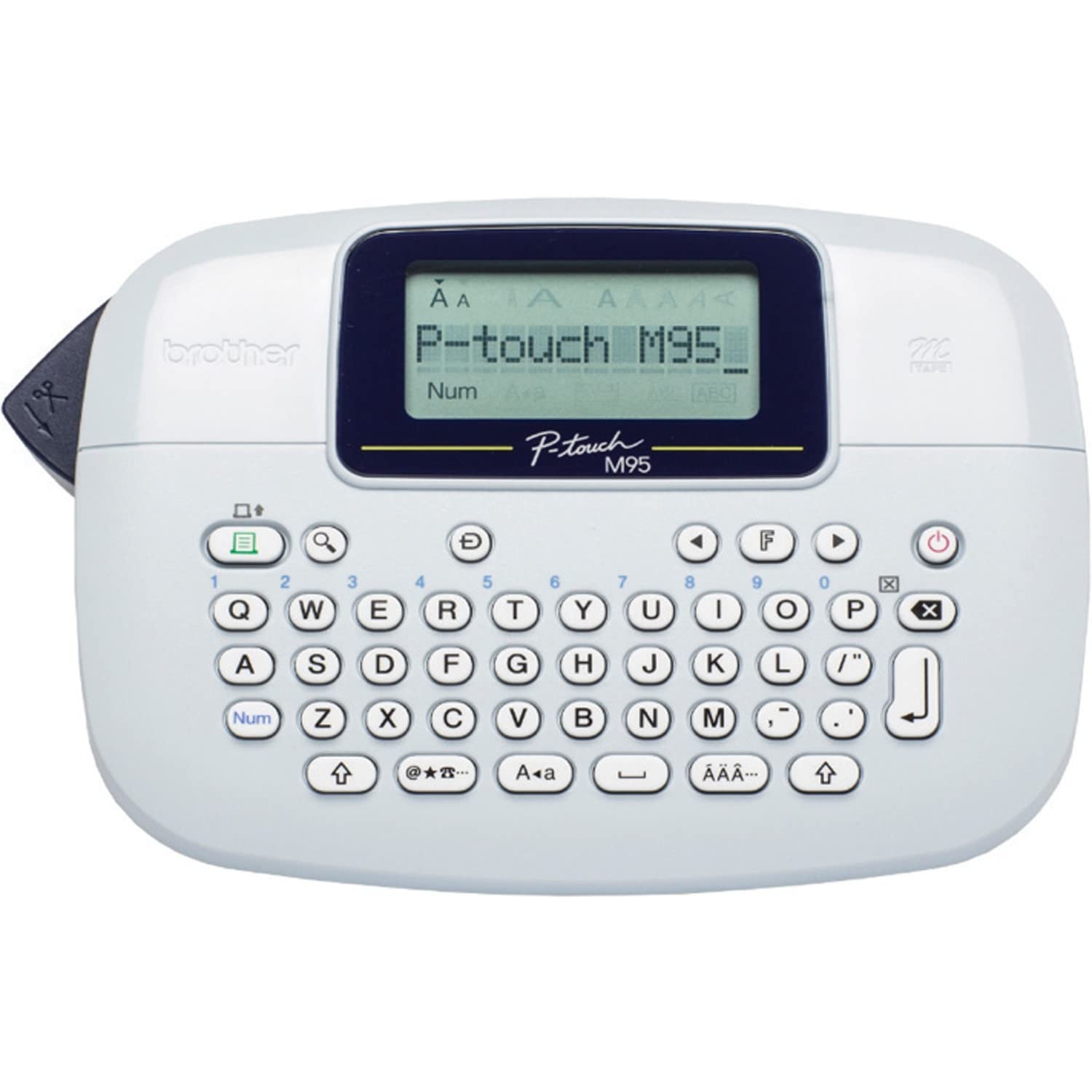 Buy now Brother P-Touch Professional Label Maker PTM95 with 9 Type Styles and 8 Deco Patterns for Small Business, Home Office Organization, and Storage Labels - Portable Handheld Design with QWERTY Keyboard at indiglob india