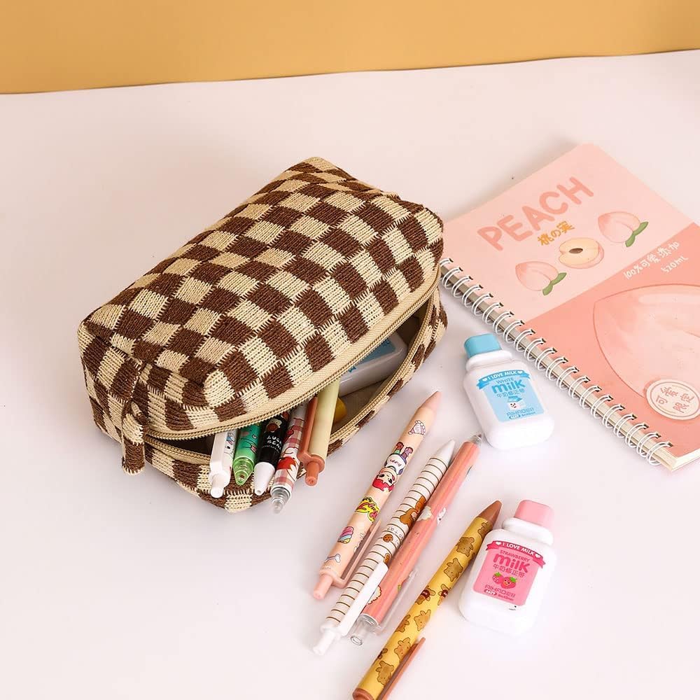 Buy now LYDZTION Makeup Bag Cosmetic Bag for Women,1Pcs Large Capacity Makeup Bags and 1Pcs Pencil Case Makeup Brushes Storage Bag Travel Toiletry Bag Organizer at indiglob india