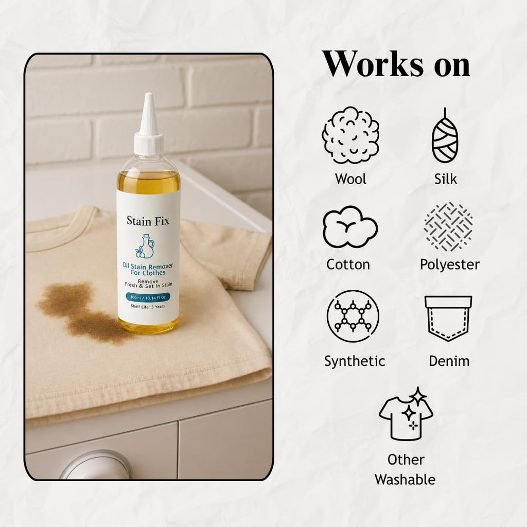Oil & Grease Stain Remover for Clothes (10.14oz) – For Laundry
