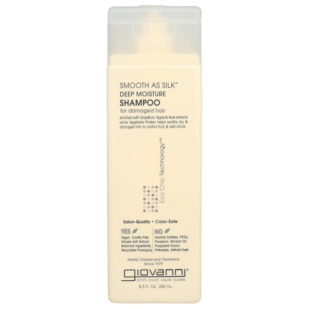 Buy now GIOVANNI Eco Chic Smooth as Silk Deep Moisture Shampoo - Apple + Aloe Extracts, Calms Frizz, Detangles, Wash & Go, Lauryl & Laureth Sulfate Free, Paraben Free, Color Safe - 8.5 oz 8.5 Fl Oz (Pack of 1) at indiglob india