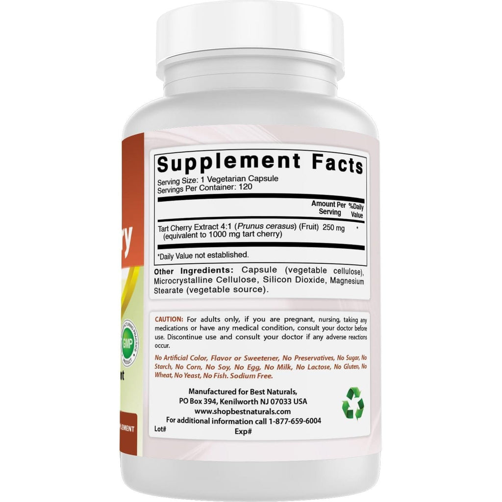 Buy now Best Naturals Tart Cherry Extract 1000 mg (Non-GMO) Veggie Capsules - Promotes Healthy Uric Acid Levels Within Normal Range, Healthy Joint Function & Promotes Healthy Sleep Cycle, 120 Count at indiglob india