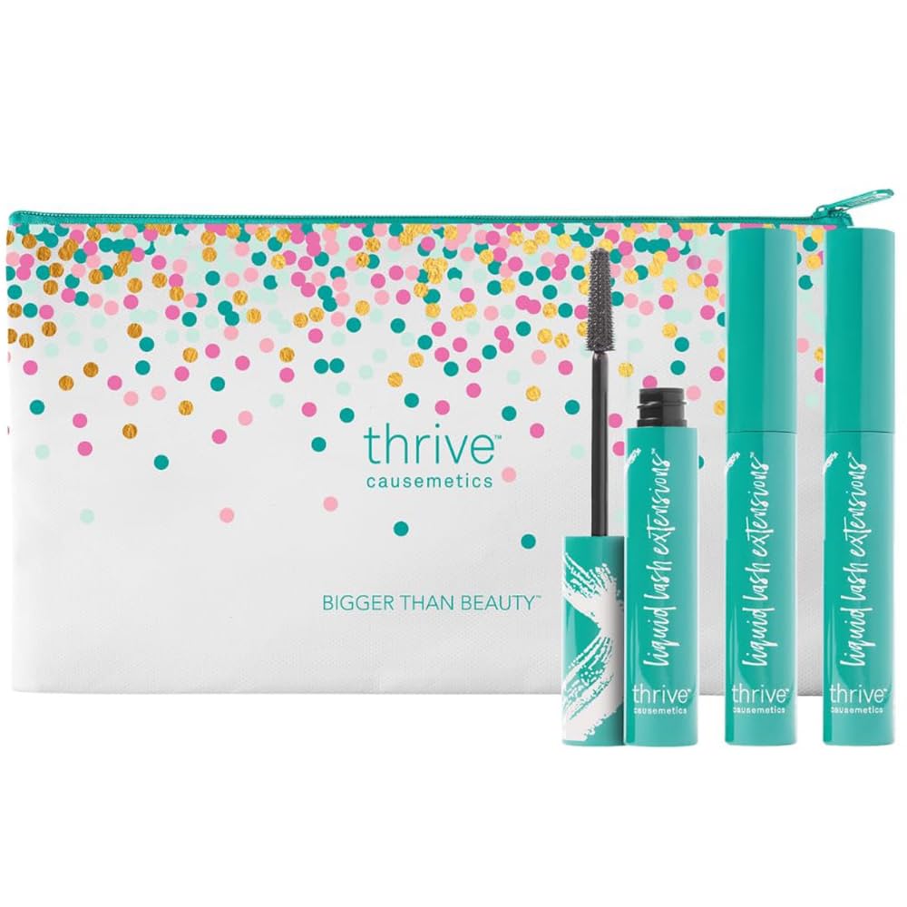 Thrive Causemetics Liquid Lash Extensions Mascara, Brown Black Shade | Tubing Formula Lengthens, Volumizes & Curls, Smudge Proof, Washable, No Clumping or Flaking, Cruelty Free, Crystal Shade