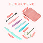 SWEET VIEW 7PCS Tweezers Kit for Women Facial Hair & Brow | Plucker with Eyebrow Scissors & Razor & Spoolie for Chin, Splinter and Ingrown Hair