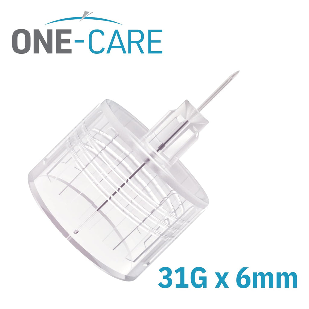 ONE-CARE Pen Tips, 31G x 6mm, Ultra-Fine, Twist-On Design, 100 Count