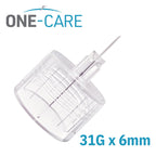 ONE-CARE Pen Tips, 31G x 6mm, Ultra-Fine, Twist-On Design, 100 Count