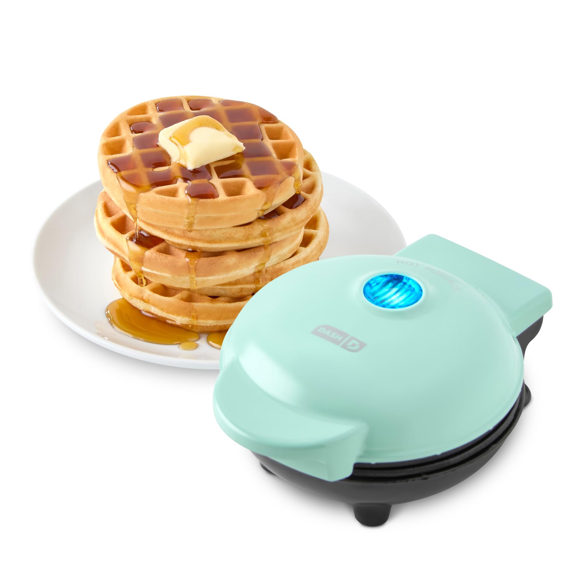 Buy now Dash Mini Waffle Maker- Compact Electric Iron for Creative Homemade Treats - PTFE nonstick surface - Easy-to-Clean - Perfect for Kids & Families - Red 4 Inch Aqua at indiglob india