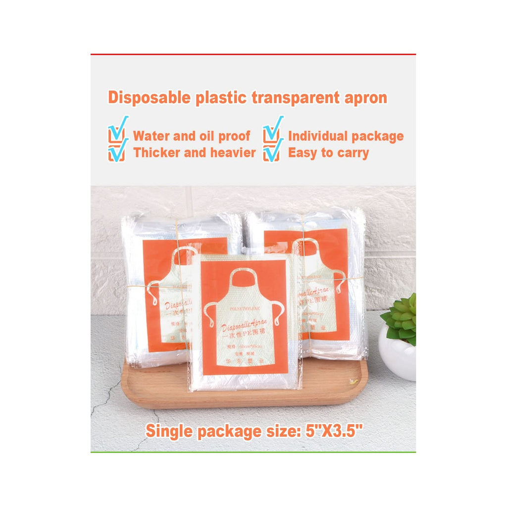 Disposable Aprons (50 Count), Plastic apron for Painting Party, Cooking, Housework, Picnic etc.