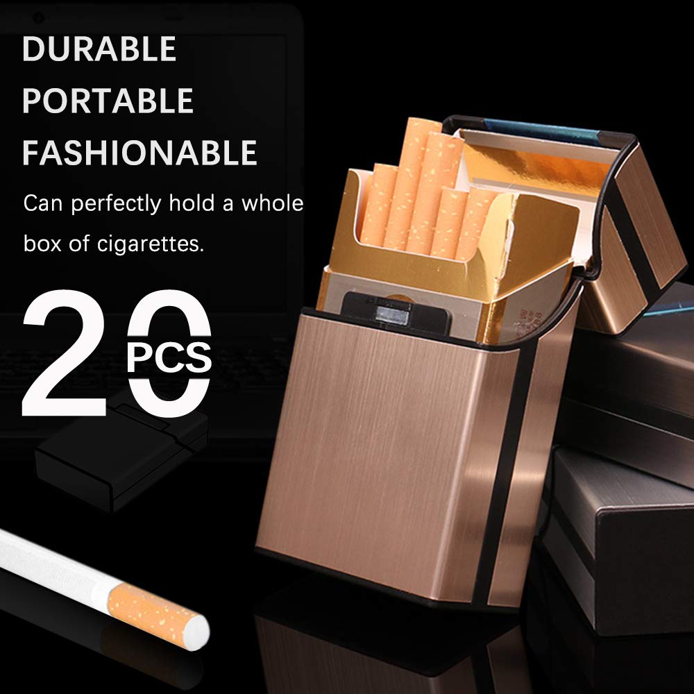 Buy now 3 Pcs Metal Cigarette Box/Case (20 Capacities) - Cigarette Cigar Protective Cover Box - Brushed Aluminum Cigarette Case, Hard Box with Solid Magnetic Flip Top Closure (3 Colors, for Men) at indiglob india