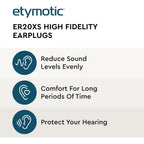 Buy now Etymotic ER20XS ETY Earplugs Set - High-Fidelity Hearing Protection - Up to 20 dB Sound Reduction - Reusable - Includes Large Clear Eartips, Foam Eartips, Neck Cord & Case at indiglob india